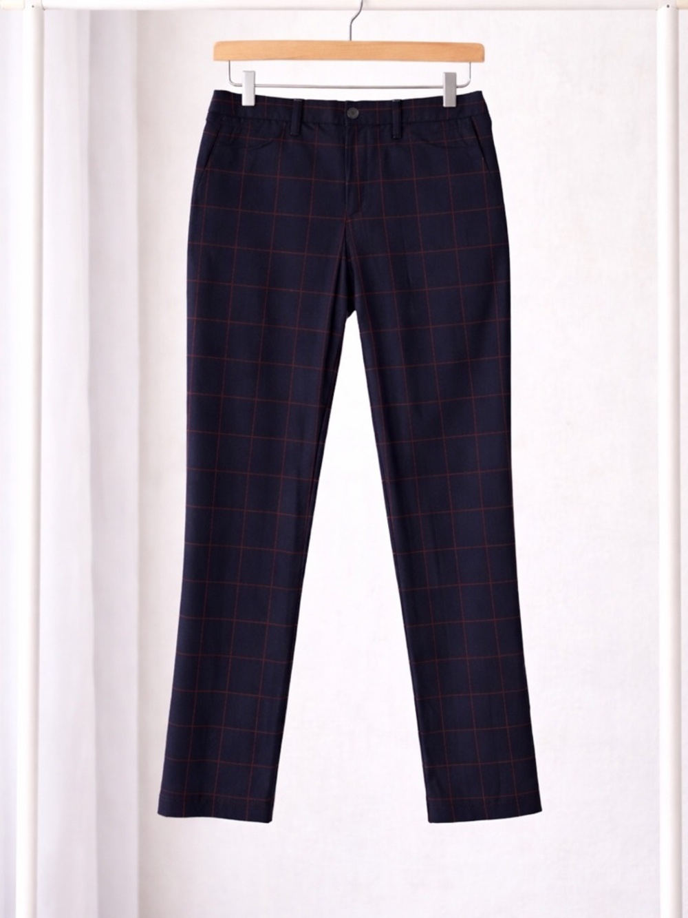 41 Hawthorn Navy Plaid Slim Pants Size 6 Stretch Work Career trousers
